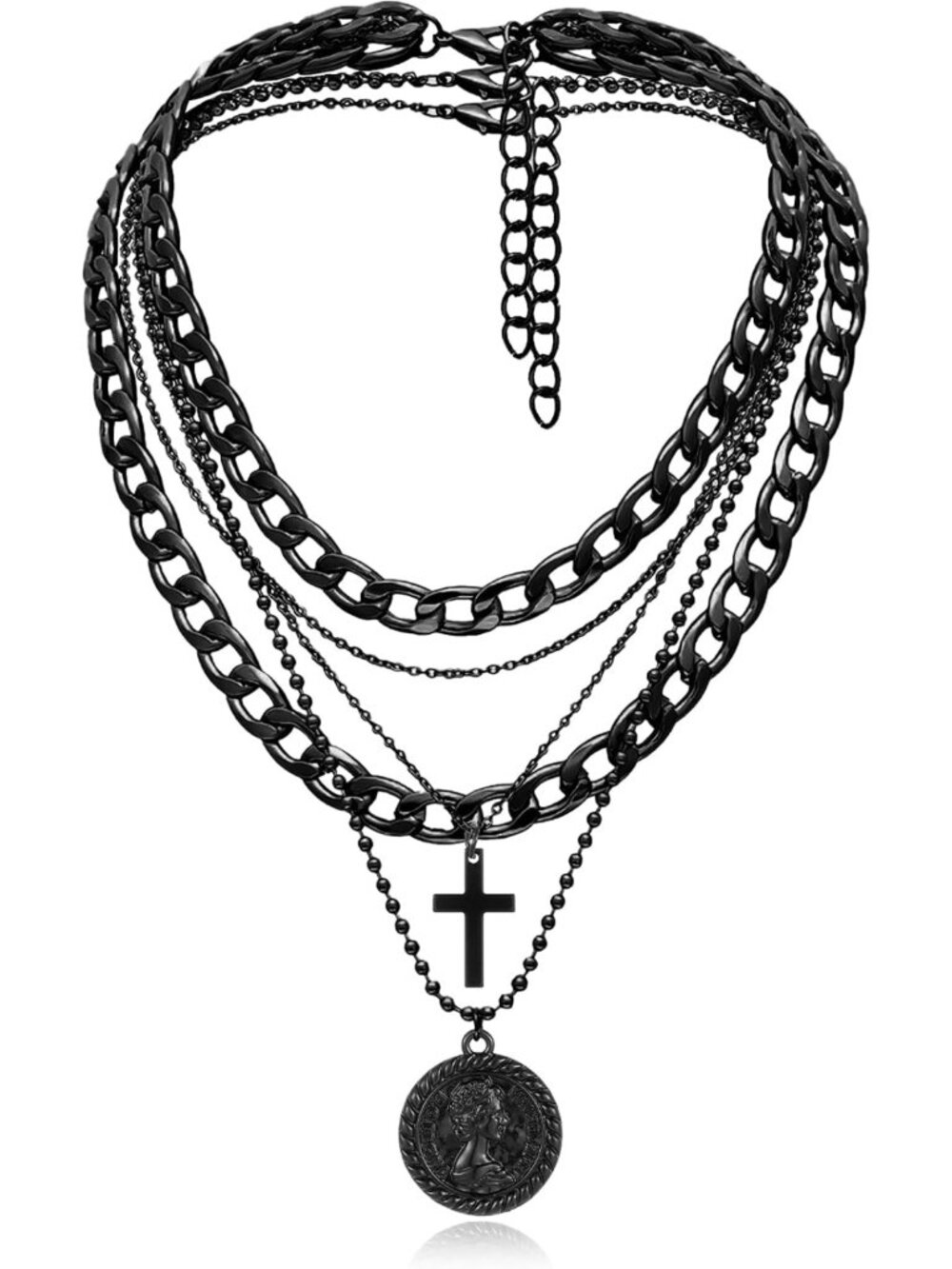 Trendy Layered Coin Pendant Necklace for Women | Dainty Chunky Chain Jewelry